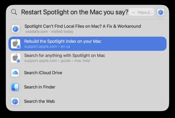 Перезапускаем Spotlight на Mac необычным и простым способом