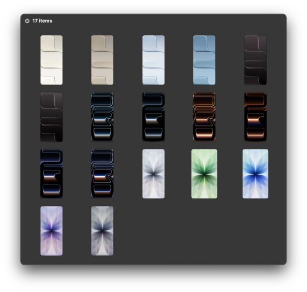 Забираем все 17 стандартных обоев для iPhone 17