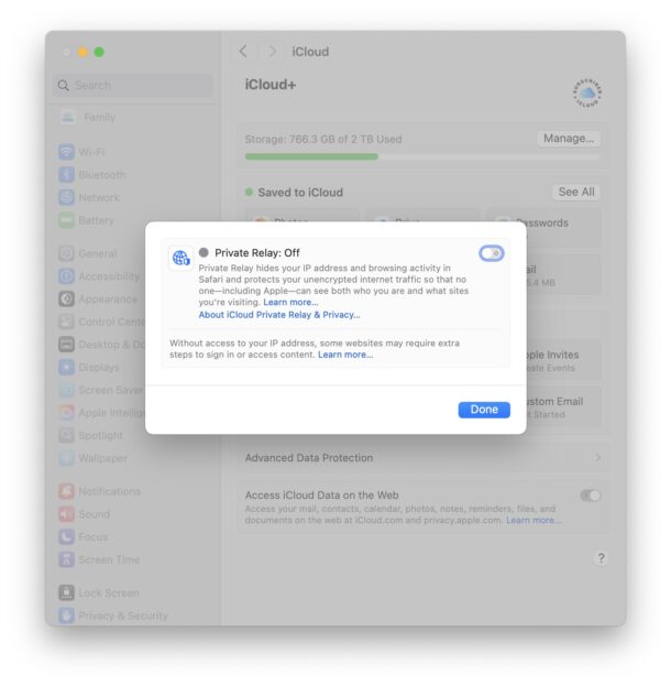 Как включить iCloud Private Relay на Mac