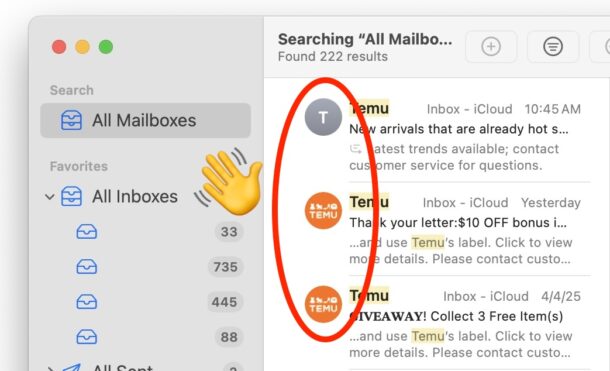 Как убрать фото контактов в Почте на Mac