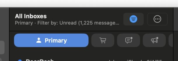Как отключить категории в Почте на Mac