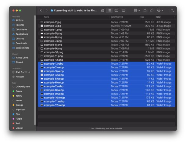 Как пакетно конвертировать изображения в WebP на Mac