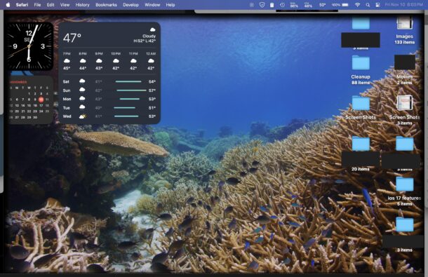 Как отключить «Щелчок по обоям для показа рабочего стола» в macOS Sonoma