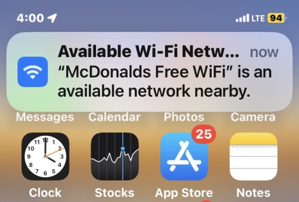 iPhone сам подскажет, когда рядом есть Wi-Fi для подключения